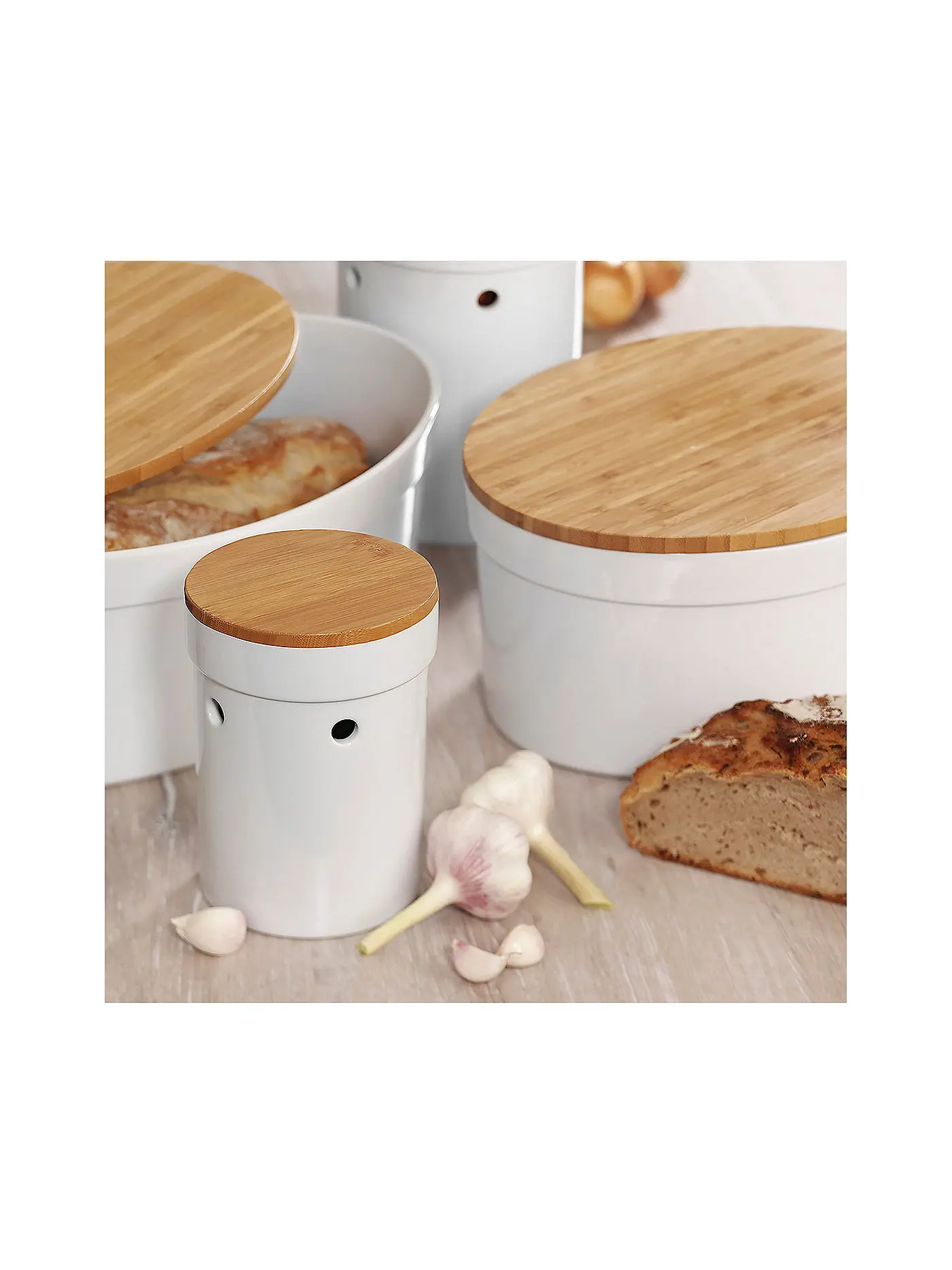 KELA | Knoblauchtopf SALENA 12cm Keramik Weiss | 